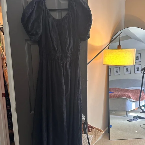 Madewell Large midi smocked waist puff sleeve dress - Picture 4 of 5